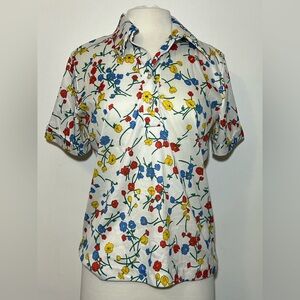 Floral 3/4 Button Up Shirt